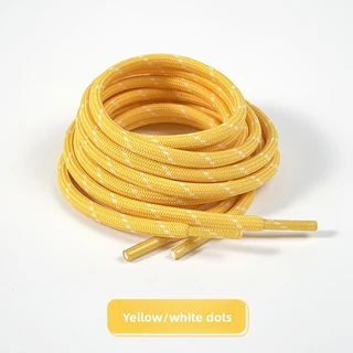 เชือกผูกรองเท้าทรงกลมลายจุดโพลีเอสเตอร์สีขาวสีดําสีขาว, เชือกผูกรองเท้าทดแทนรองเท้าผ้าใบสําหรับเดินป่ากลางแจ้งรองเท้าลําลอง