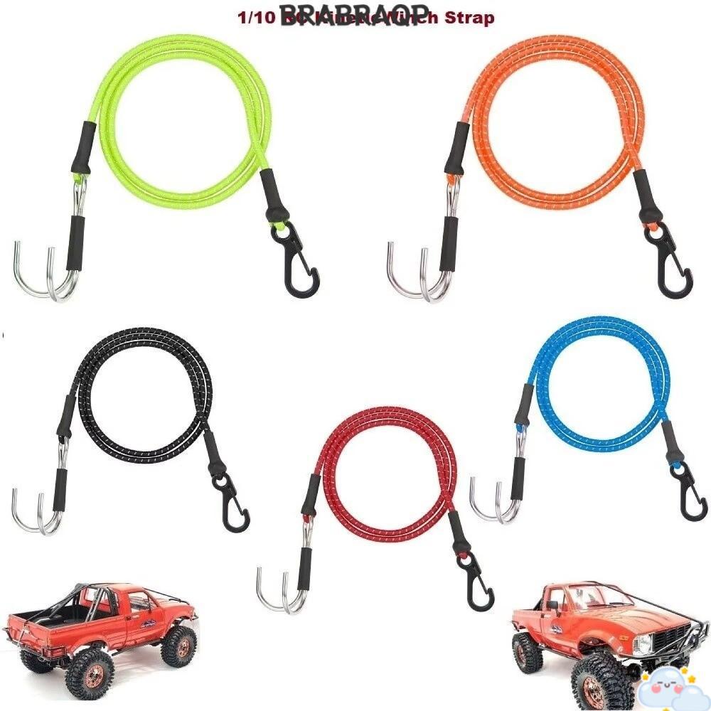BRABRAA RC Winch เชือก,ยืดหยุ่น RC Kinetic Winch สาย,คุณภาพสูงปรับทนทานพร้อมตะขอ RC Crawler เชือกยืด