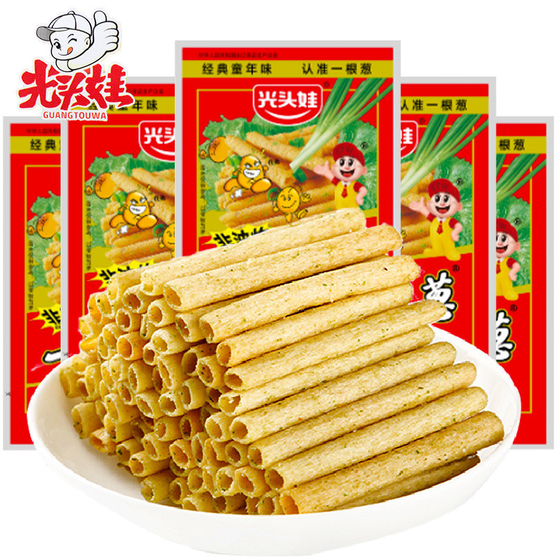 Spice Strips ของว่างสําหรับเด็ก Influencer Casual Big Bag Scallion Oil Old-fashioned Nostalgic Big