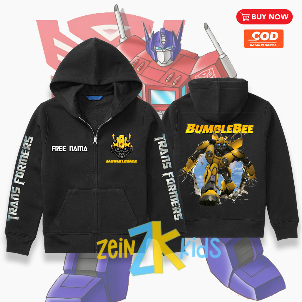 🤣 【🧸Kids Hoodie】 เสื้อฮู้ดเด็ก Transformers BumbleBee / เสื้อแจ็คเก็ตเด็ก BumbleBee Transformers