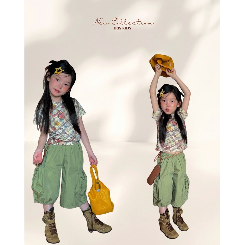 「สินค้าลิขสิทธิ์แท้」IRIS KIDS 26ss IKS260327 Chill Explorer Set ชุดเด็กผู้หญิง สายแฟชั่น สุดคูล น่ารัก เท่ๆ ใส่ได้ทุกวัน
