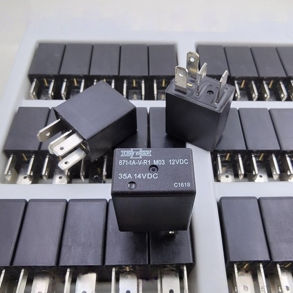 ((1 ชิ้น) ชิ้นส่วนอิเล็กทรอนิกส์พร้อมสต็อก 871-1A-V-R1 M03 12VDC Matsukawa รีเลย์รถยนต์ 35A 4 Pins