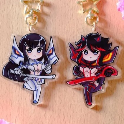 Kill La Kill Ryuko Matoi & Satsuki Kiryuin พวงกุญแจ เครื่องราง chibi น่ารัก