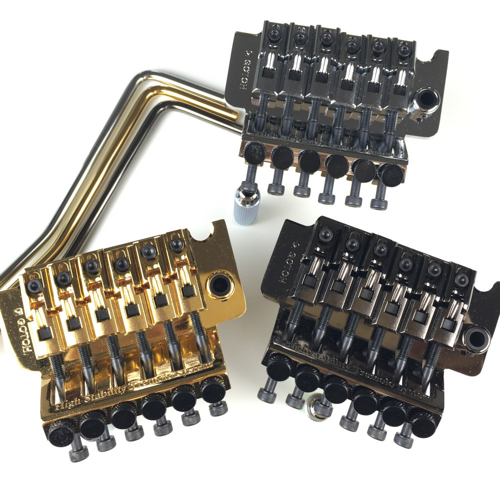 ของแท้ GOTOH GE1996T Locking Tremolo System Bridge ไม่มีล็อคอ่อนนุช ( Chrome Black Gold ) MADE IN JA