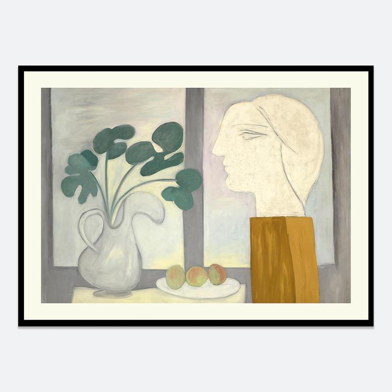 Pablo Picasso Still Life โดย Window Abstract Woman Face Portrait Cubism ภาพวาด Vintage โปสเตอร์ Wall