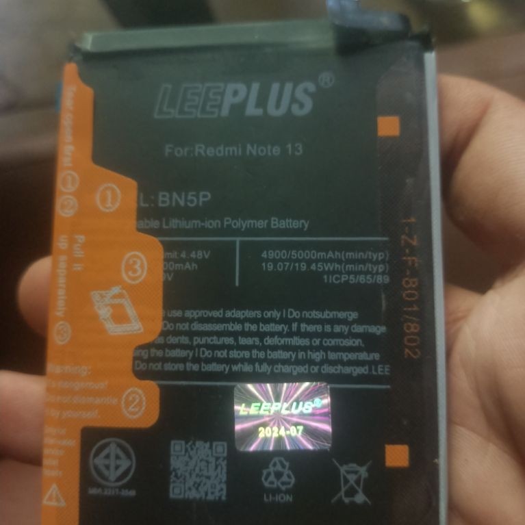 แบตเตอรี่LEEPLUSREDMINOTE134G