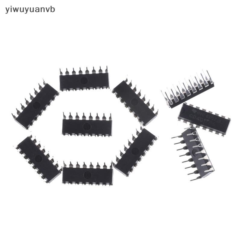 Yiwuyuanvb] 10 ชิ้น CD4017BE 4017 CD4017 Decade Counter Divider IC ใหม่