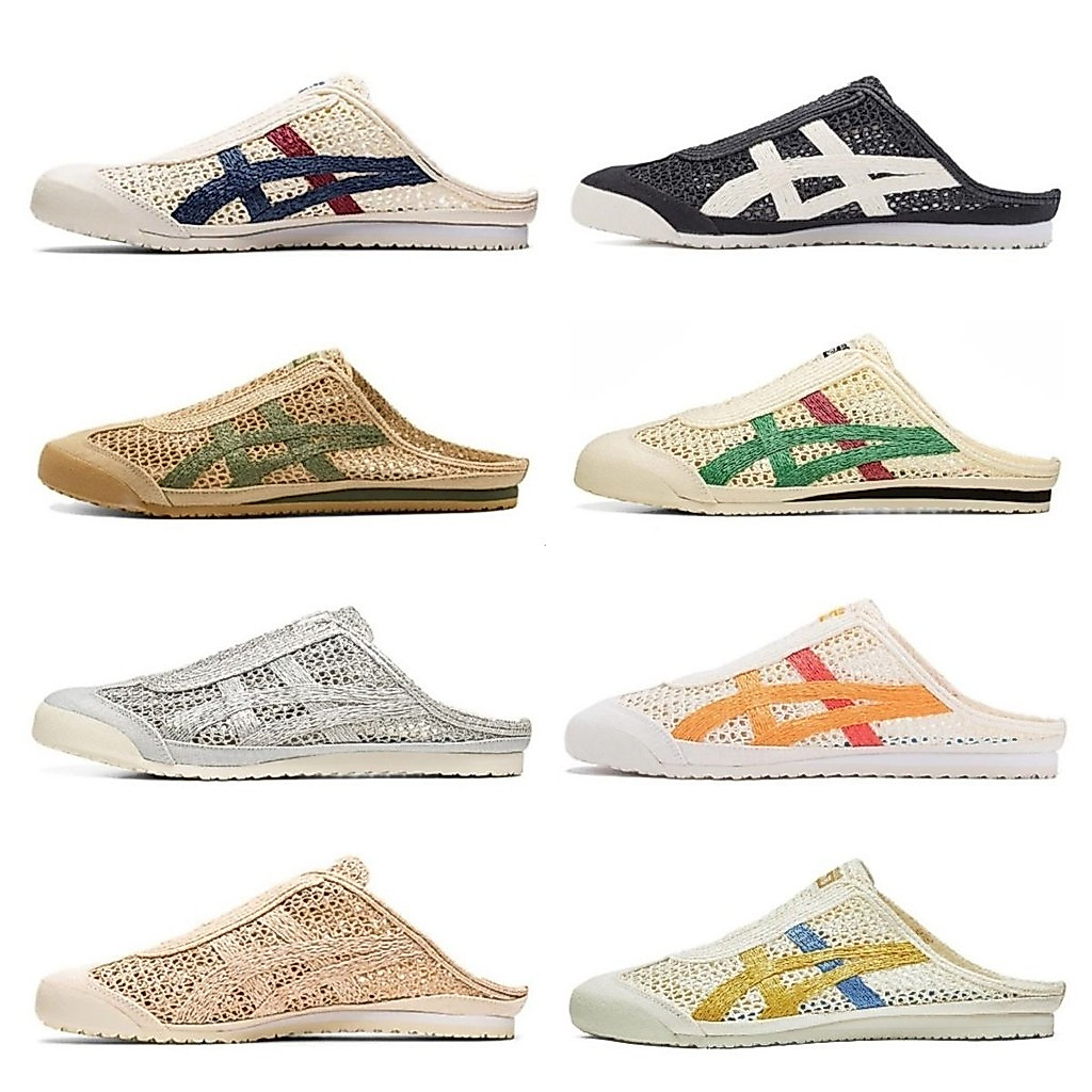 Unisex Tiger Onizuka Tiger Mexico 66 SABOT รองเท้าหนังรองเท้าผ้าใบ Slip-On รองเท้าคุณภาพดี--------ซา