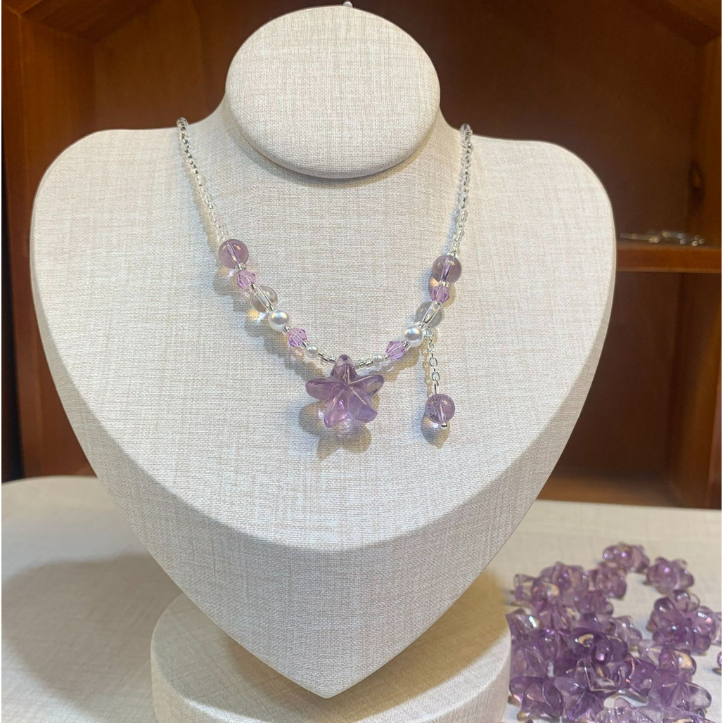 Amethyst ปลาดาวสร้อยคอลูกปัด Sweet Star Clavicle Chain Penghu Seaside Vacation อุปกรณ์เสริมกันน้ํา