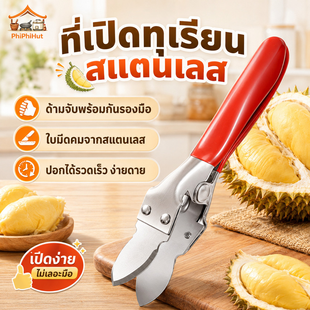 PPH ที่ปอกทุเรียน คีมปอกเปลือกทุเรียน ที่ปอกผลไม้ จับถนัดมือ ปอกง่าย ปอกไว