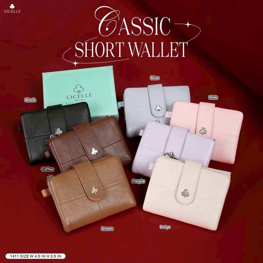 Classic Short Wallet CICELLE กระเป๋าสตางค์ใบสั้นรุ่นใหม่ เป็นสไตล์ Bi-fold Short Wallet เป็นแบบพับคร