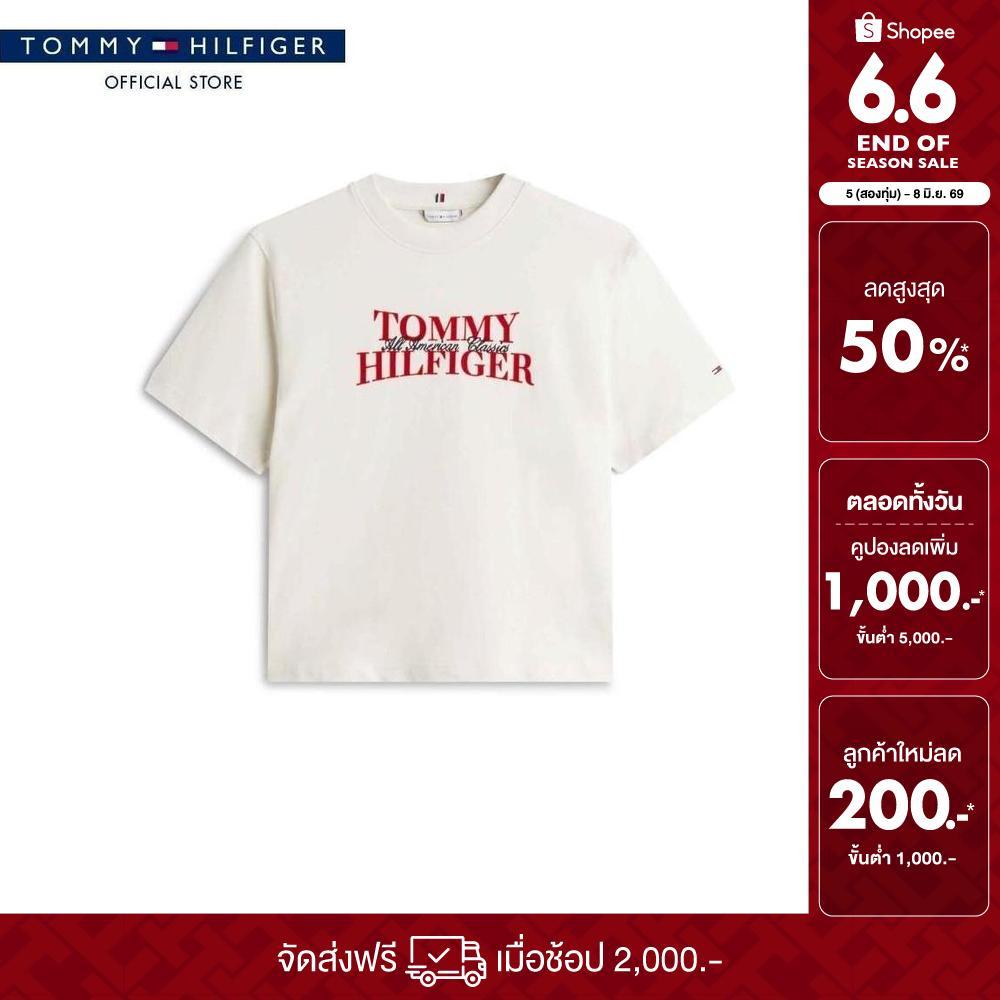 [ลดเพิ่ม 25% โค้ด T3JUNM3R3Y26] Tommy Hilfiger เสื้อยืด ผู้หญิง รุ่น WW0WW47884 YBI - สีเบจ ทรง Relaxed
