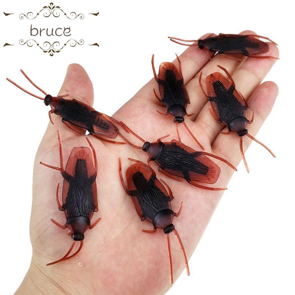 BRUCE 50 ชิ้นของเล่นแมลงสาบปลอม, Bug Roaches สมจริงจําลองแมลงสาบของเล่น,แมลง Prank Props ตลก PVC เคล็ดลับแมลงสาบ Prank ของเล่น Prank เกม