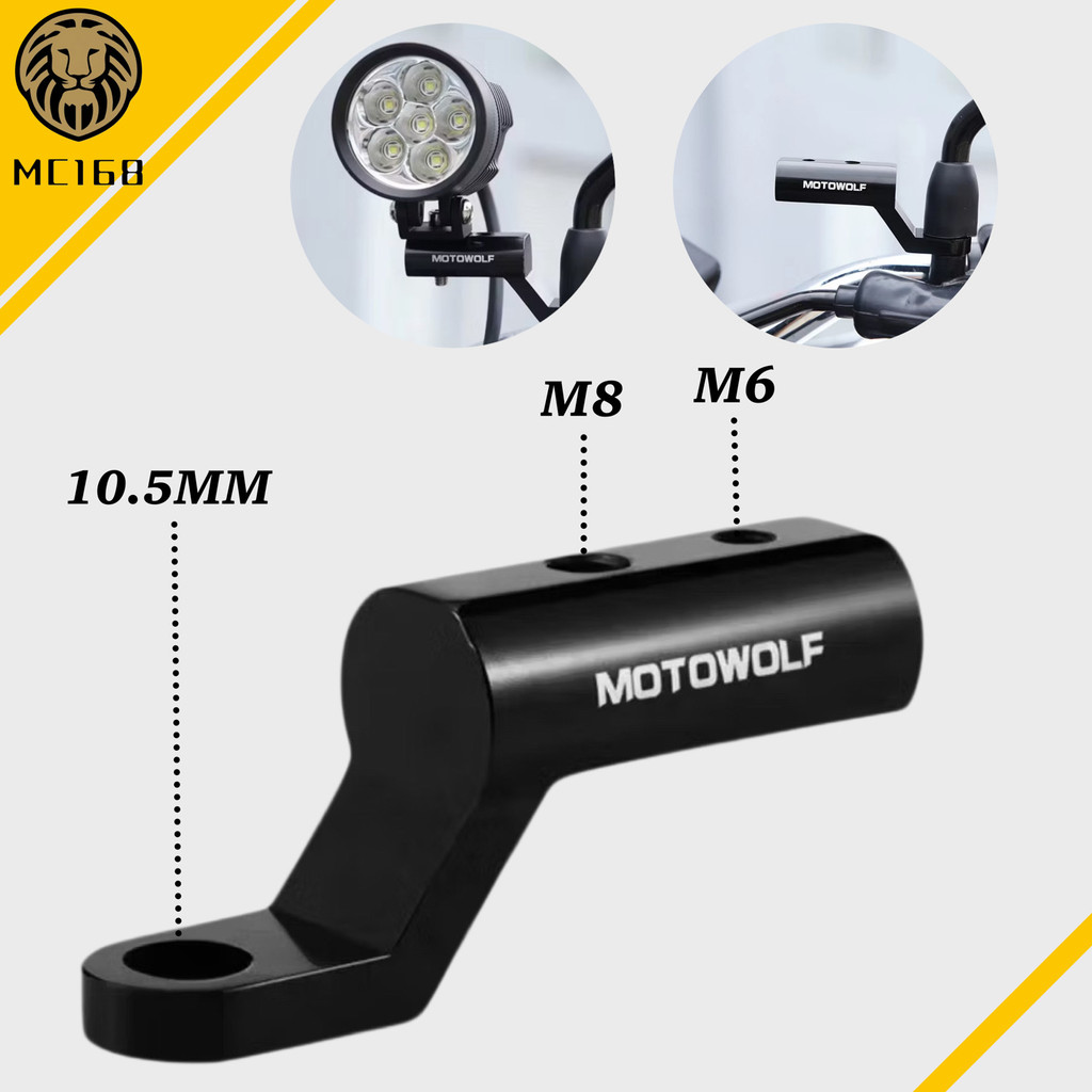 Motorcycle Parts 1ชิ้น บาร์จับมอเตอร์ไซค์ มีรูน็อตให้2รู บาร์เสริมสั้น สำหรับติดก้านกระจก