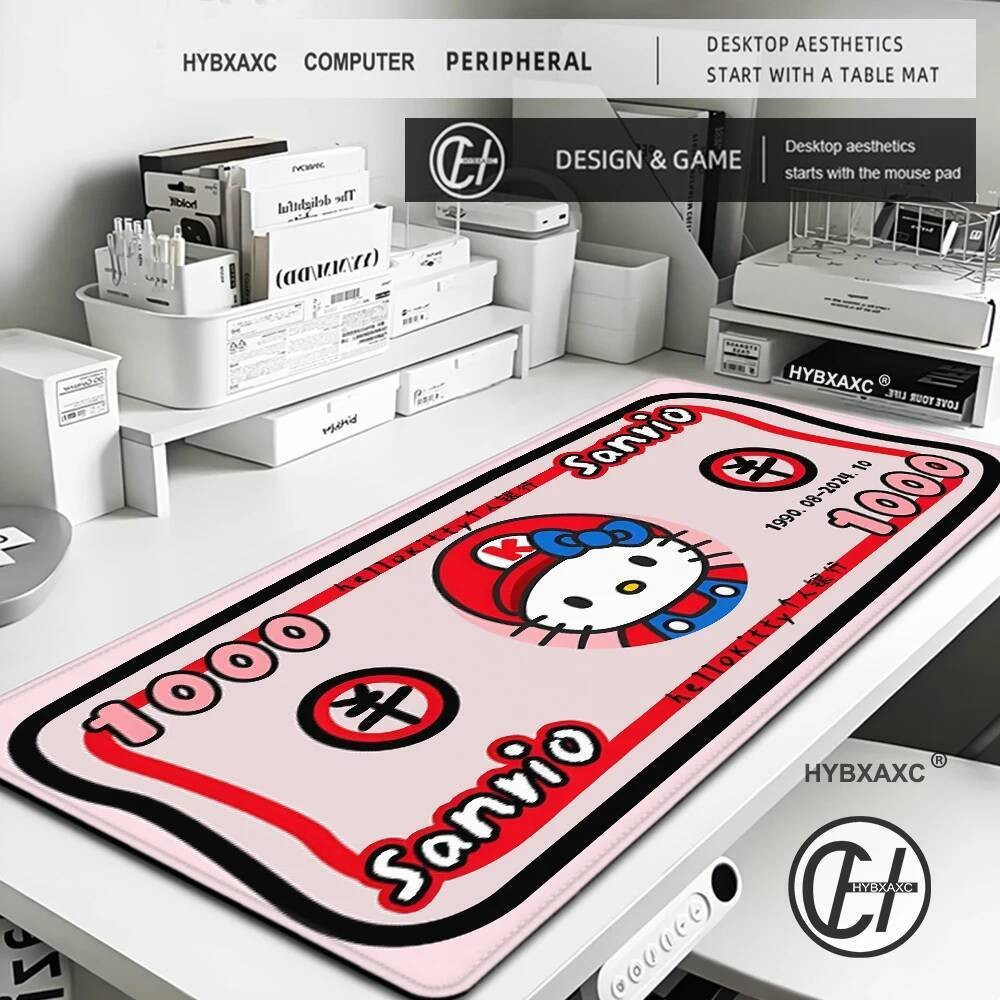 Oi-Kuromi อะนิเมะ Kawaii การ์ตูนแผ่นรองเมาส์ขนาดใหญ่ 120x60 ซม.คีย์บอร์ดคอมพิวเตอร์ Dollar Bill ลื่น