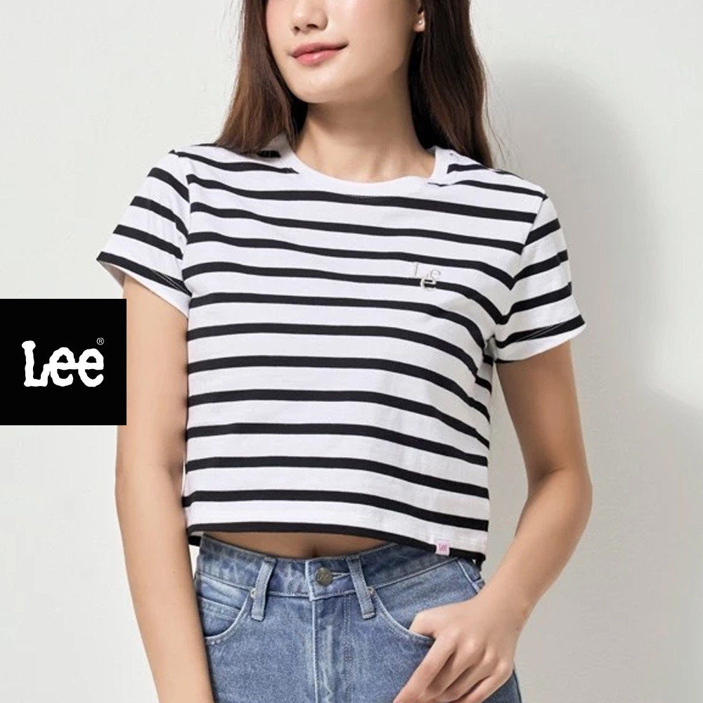 LEE เสื้อยืดแขนสั้นผู้หญิง คอลเลคชั่น Lee Pink รุ่น LE F324WTSSN19 สีขาว