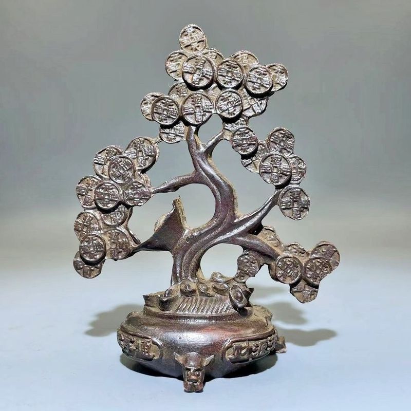 Bronze Craft Old Bag Pulp Money Tree Cornucopia Lucky Jewelry บ้านเมืองโบราณ Old Bronze Ware Money T