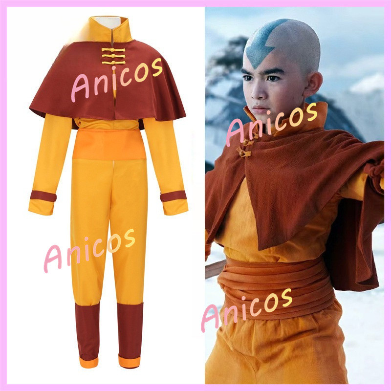 Avatar The Last Airbender Avatar Aang คอสเพลย์เครื่องแต่งกายชุดสําหรับปาร์ตี้ฮาโลวีนกิจกรรม Comic Co