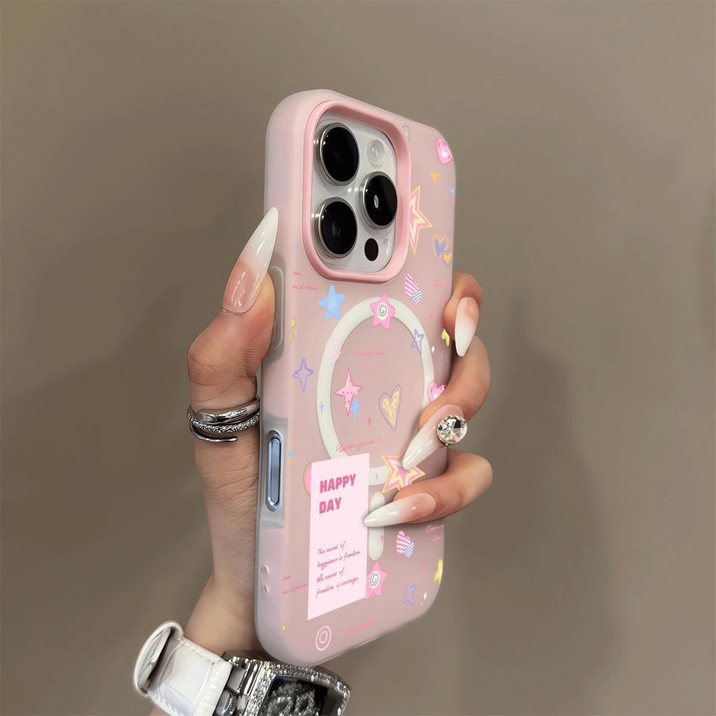 เคสไอโฟน 13 11 สำหรับ IPhone 16 17 Air 15 12 14 Pro Max XR Max 7 8 Ins ดาว แรงดึงดูดแม่เหล็ก GDCX029