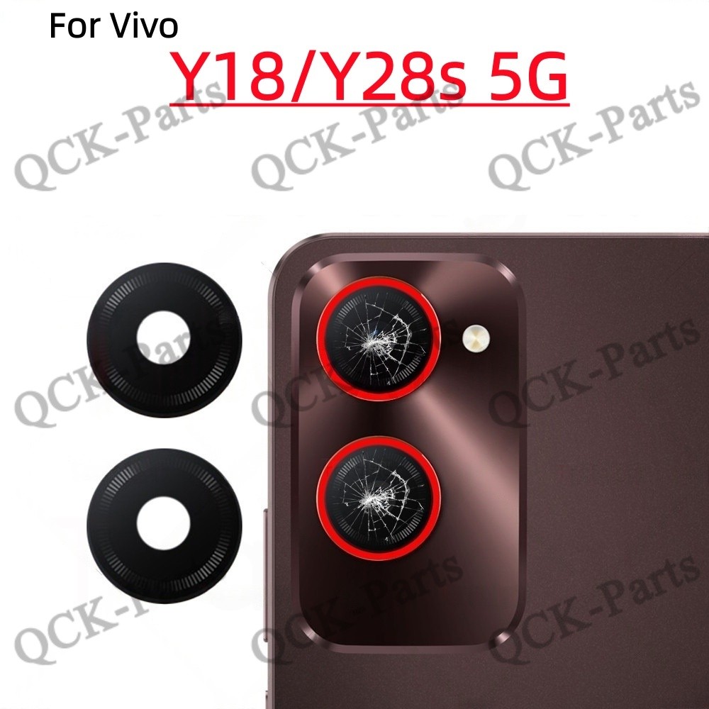 สําหรับ VIVO Y18 / Y28S 5G ด้านหลังกล้องแหวนเลนส์ฝาครอบกระจกพร้อมกรอบผู้ถืออะไหล่