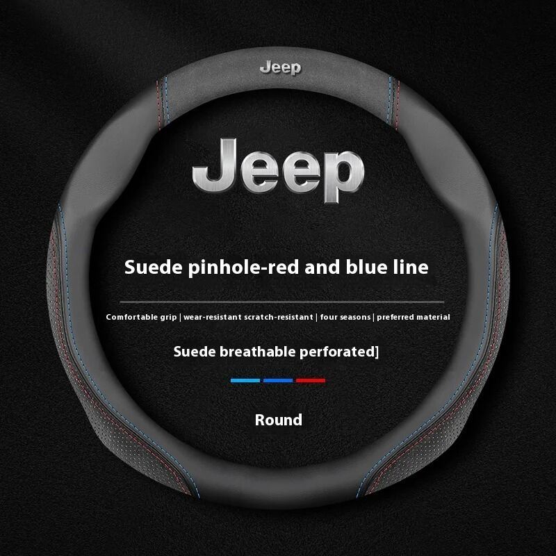 รถ Anti-Slip หนังพวงมาลัย Jeep Wrangler JK Patriot Commander Gladiator Renegade Grand Cherokee เข็มท