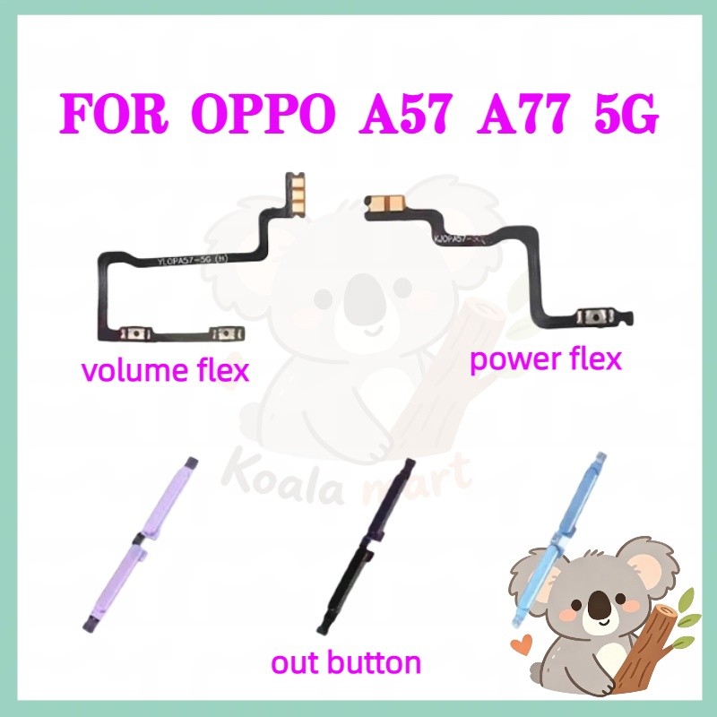 สําหรับ OPPO A57 A77 5G โทรศัพท์สวิทช์ Key Power On Off Volume up down ปุ่มด้านข้างปุ่ม Flex เปลี่ยน