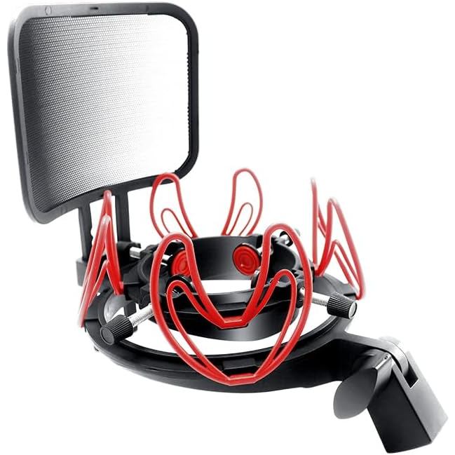 ไมโครโฟนShock Mountกรอง Pop Universal Shockสําหรับไมโครโฟนขนาดที่ 21-62 มม.Anti-Vibration MICผู้ถือค