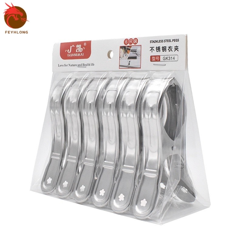 Feyhlong ที่หนีบผ้าสแตนเลส 304 หนีบแน่น ไม่เป็นสนิม (มีหลายขนาด)