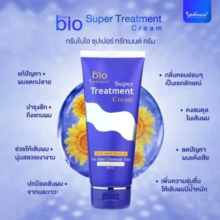 ไบโอทรีทเม้น Bio treatment Green Bio Super Treatment Cream ทรีทเมนท์ดูแลเส้นผม. 150 - 250 ml.