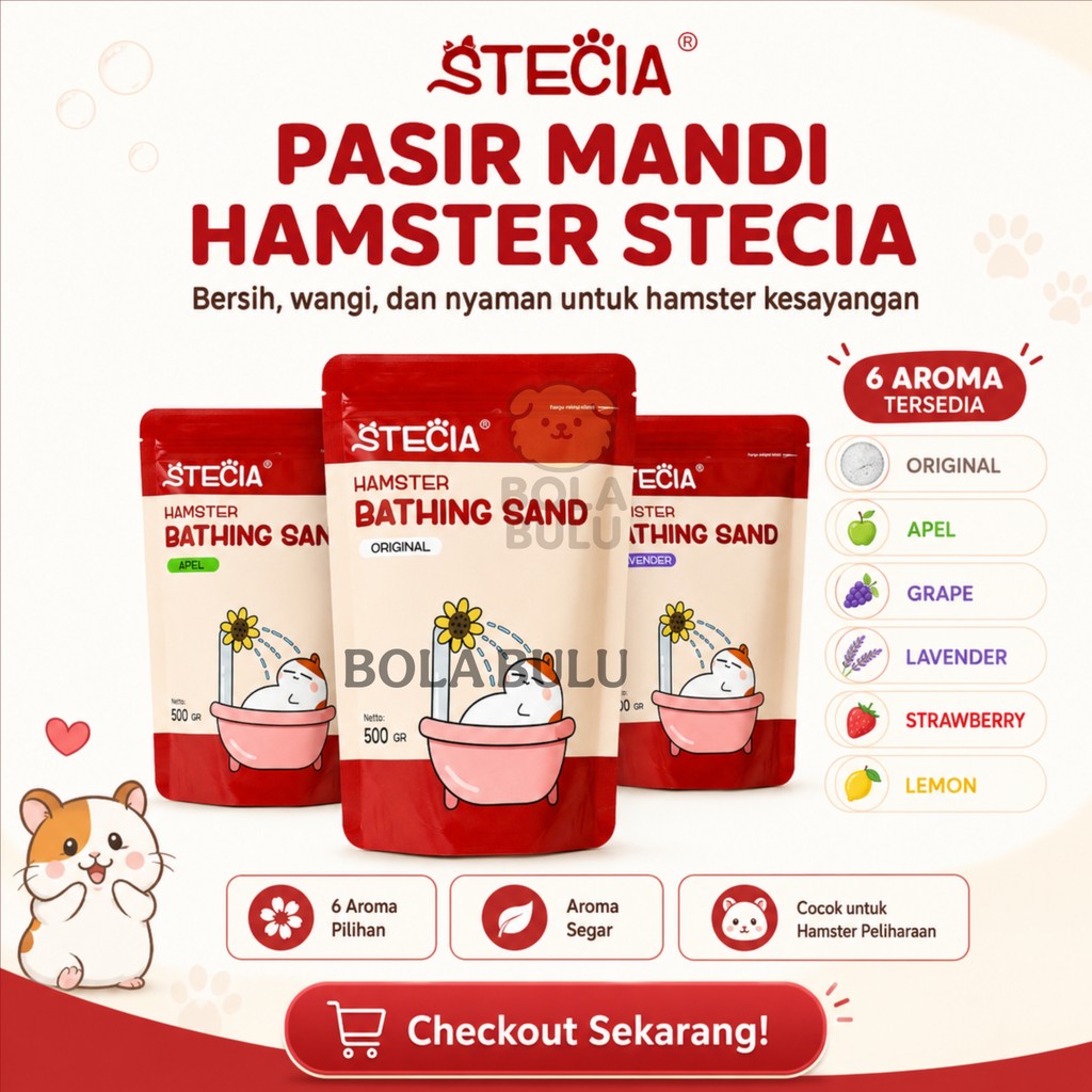 STECIA HAMSTER BATH SAND - HAMSTER BATHING SAND - HAMSTER BEDDING SAND
