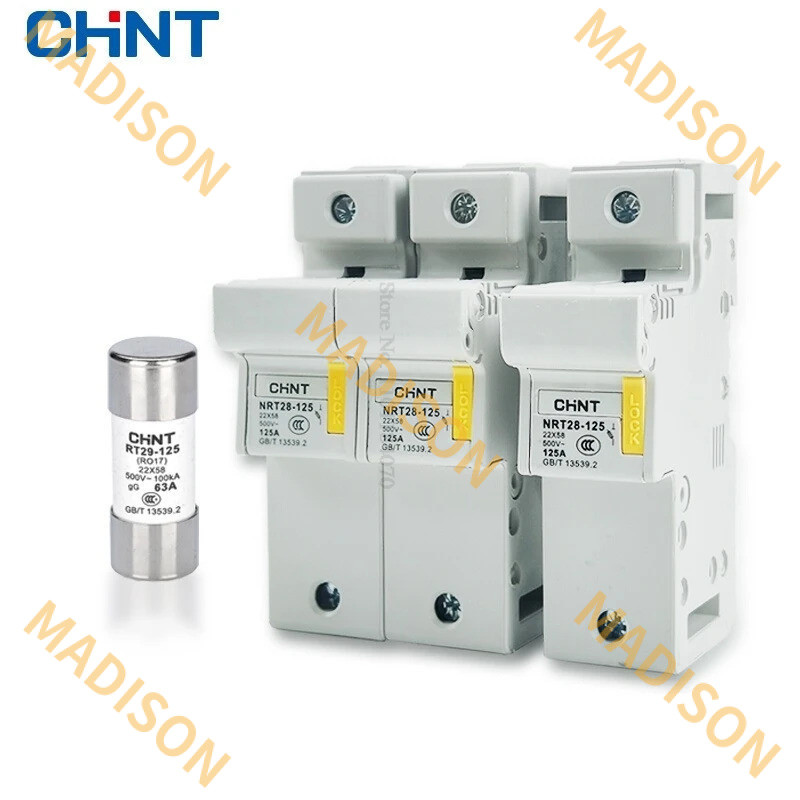 10pcs CHINT RT29-125 (RO17) 10A 16A 20A 25A 32A 40A 50A 63A 80A 100A 125A ฟิวส์ Link 22X58 NRT28-125 ฟิวส์ฐาน Fusible Core