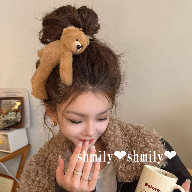 กิ๊บติดผมหมีน่ารัก High-End Plush bb คลิป Bangs ด้านข้างคลิป