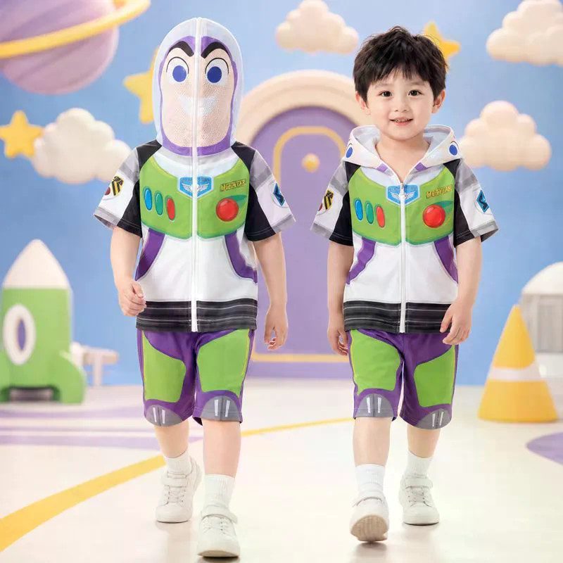 ชุดสูทเด็กผู้ชายเครื่องแต่งกายเด็ก Disney Wear Boy Birthday cos นักบินอวกาศหุ่นยนต์ Buzz Lightyear เสื้อผ้า