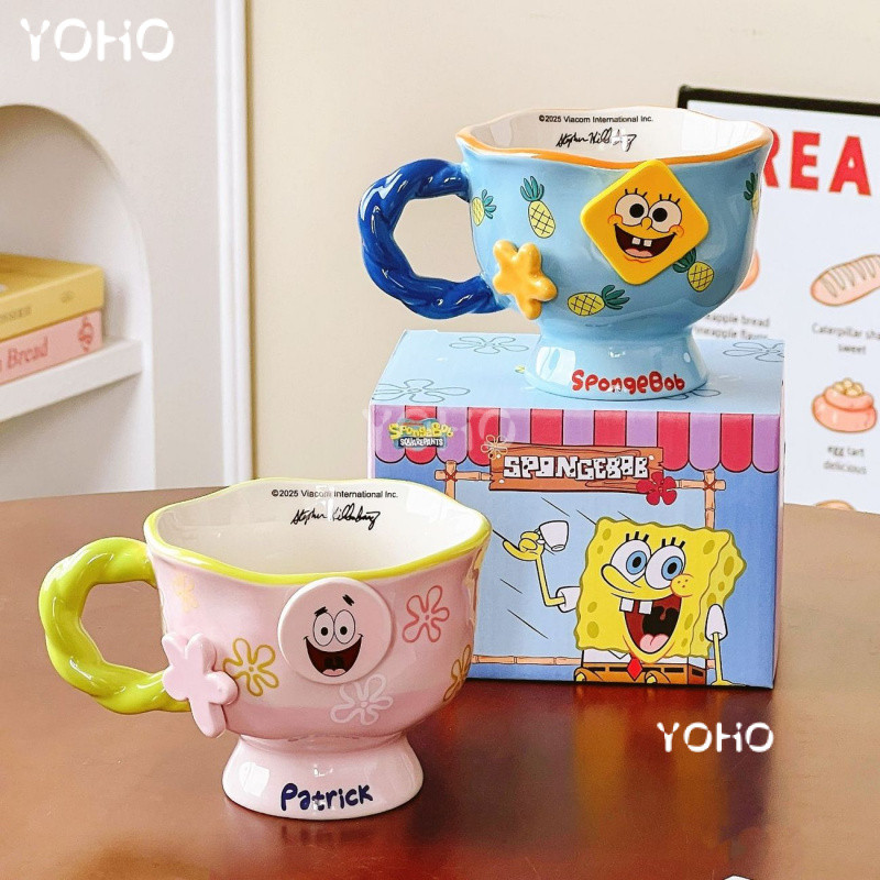 Spongebob Water Cup New Ceramic Cup Mug Home Couple Ceramic Cup Coffee Birthday Gift