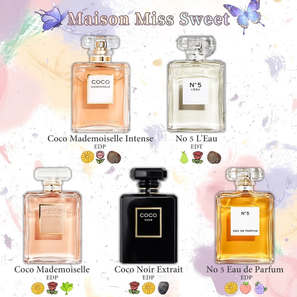 จัดส่งรวดเร็ว No 5 & Gabrielle & Mademoiselle Intense& Paris Deauville EDP 2ml 5ml 10ml น้ำหอมแบ่งขาย