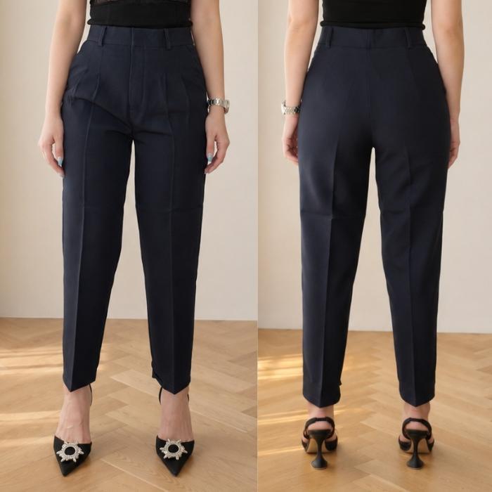 กางเกงทรงบอย 2 จีบ ผ้าไมโคร ตะขอเกี่ยว เกรดพรีเมียม (Size S-40นิ้ว) Women Clothing 1/5