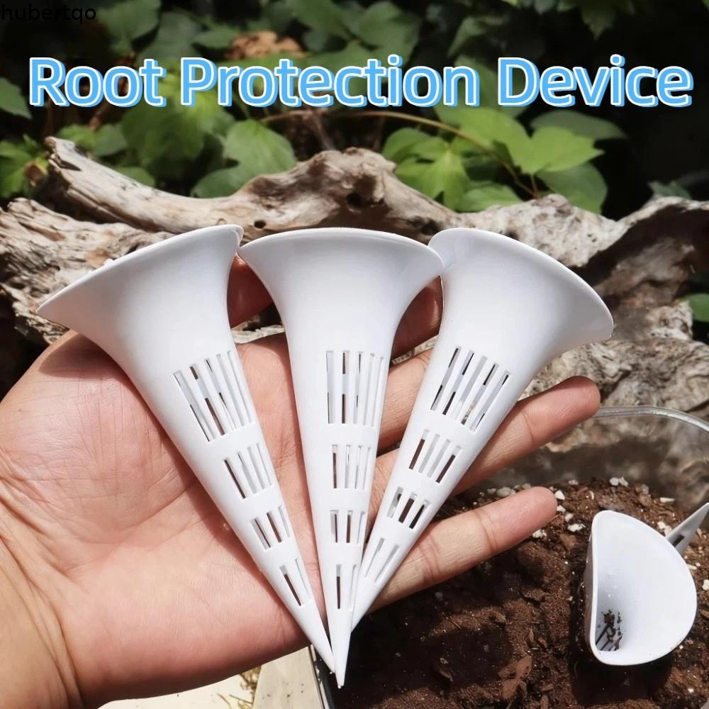 HUBERT 10 ชิ้น Conical อุปกรณ์รดน้ํา, Root Aeration Breathable อุปกรณ์เติมดิน, พืช Growth พลาสติก Multi-Hole Deep Watering Root อุปกรณ์ป้องกันสวนบอนไซ