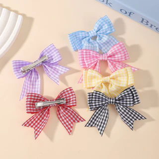 2 ชิ้นสาวคลิปผมน่ารักริบบิ้น Bowknot สําหรับเด็ก Handmade Bows Hairpin Barrettes Headwear เด็กอุปกรณ์เสริมผม