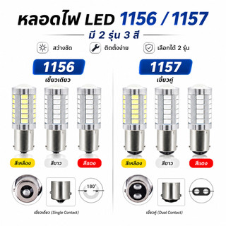 LED ไฟเลี้ยวหลัง 1156 ขั้วบิด 33 ชิพ สีส้มอำพัน 12V ไฟกระพริบเร็ว สำหรับรถยนต์ มอเตอร์ไซค์ 1 หลอด