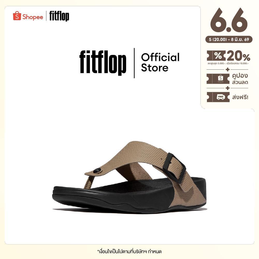 FITFLOP TRAKK BUCKLE EMBOSSED-LEATHER รองเท้าแตะแบบหูหนีบผู้ชาย รุ่น E7I-076 สี BROWN