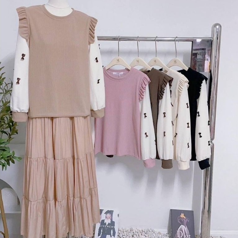 MY SHOP BANGKOK RIBBON RUFFLE TOP