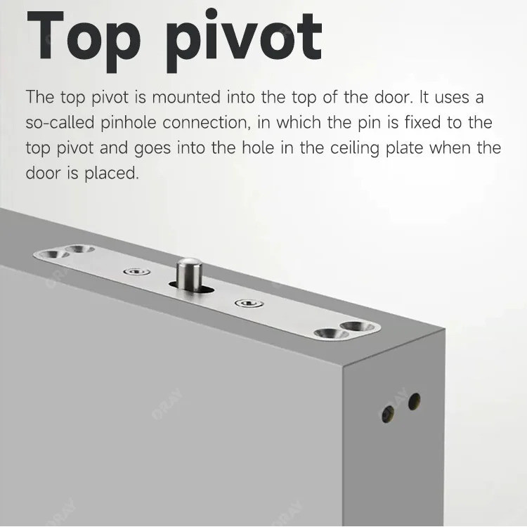 ประสิทธิภาพสูงโมเดิร์น Pivot Joint บานพับ Heavy Duty 3D ปรับพับปกปิดประตู Pivot บานพับไฮดรอลิกสําหรั