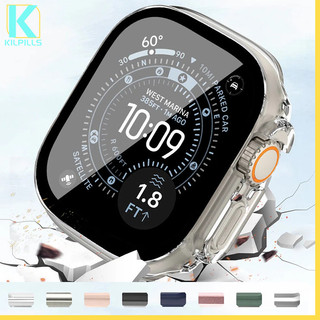 เคส + กระจกนิรภัย for Apple Watch Series 11 10 9 8 7 Iwatch Ultra/SE 3 2 49มม. 46 45มม. 44 42มม. 41 40มม.