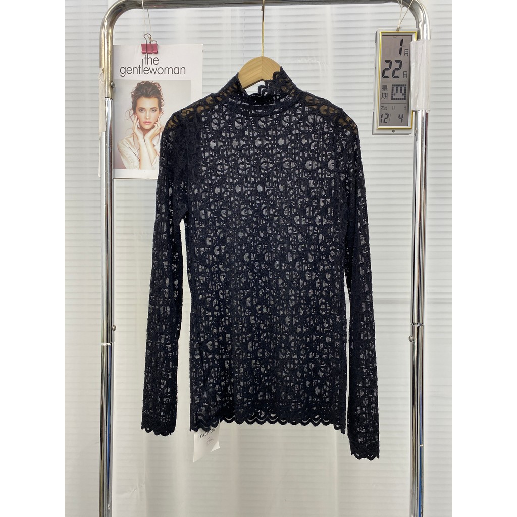 ใหม่แฟชั่น qq1-1018 All-Match Lace Bottoming เสื้อผู้หญิง Slimmer ดูด้านบน