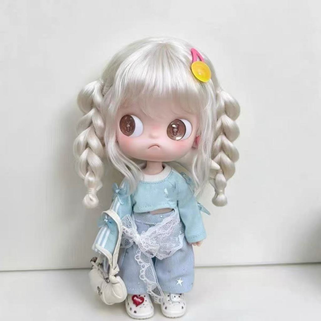 20cmZsiga Gazi Sister เสื้อผ้าเด็ก Sweet Cool Blue Bow ชุดยีนส์แขนยาว (ไม่รวมตุ๊กตา)