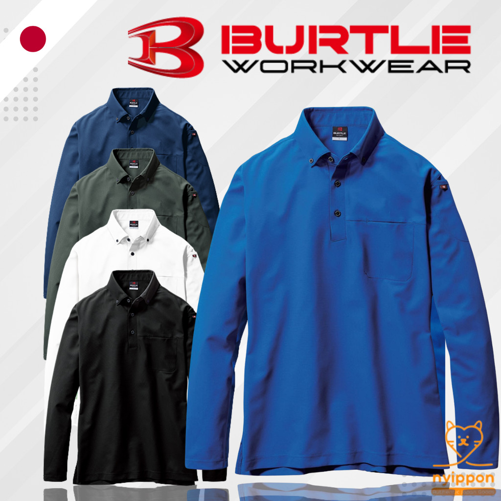 [BURTLE] Long Sleeve Polo Shirt 715 Unisex Size S, M, L, LL, 3L - Various Colors
