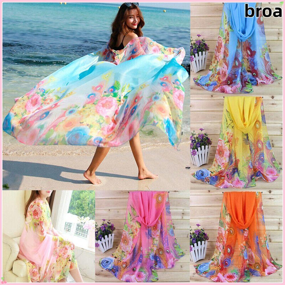 BROA Beach Shawl Head Wrap อุปกรณ์เสริมเสื้อผ้า Summer Beach Sarong Scarf