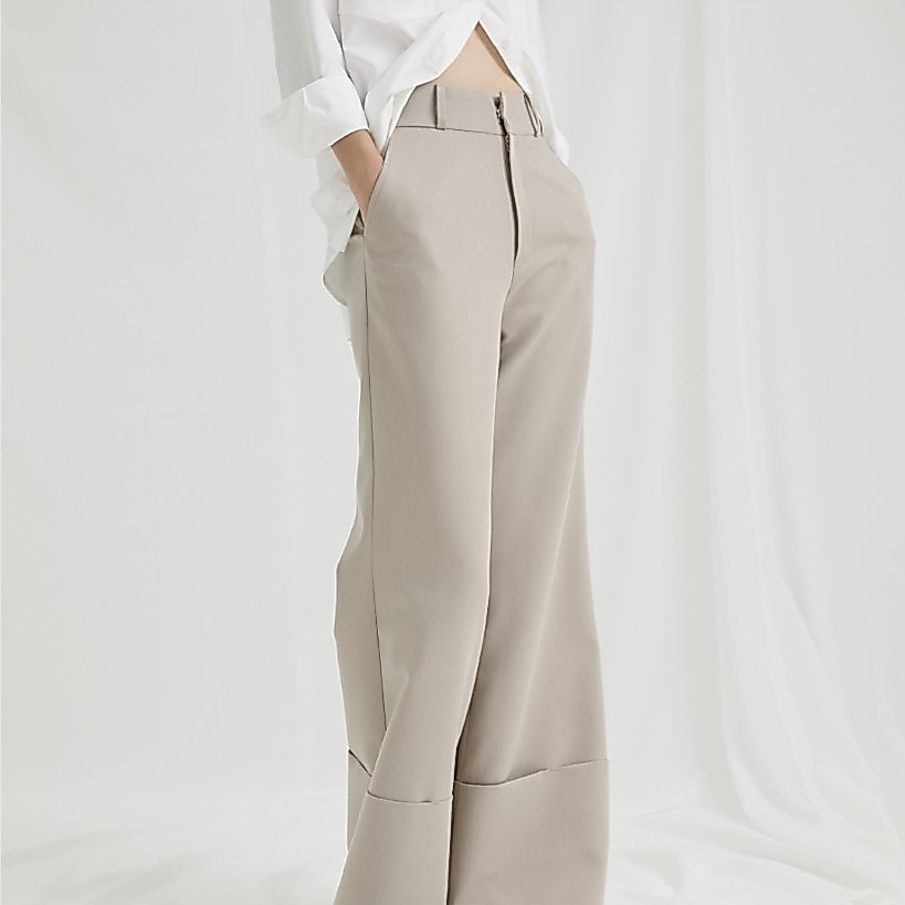 Genesis- Wide Cuff Pants กางเกงขายาวเอวสูง ทรงกระบอกใหญ่