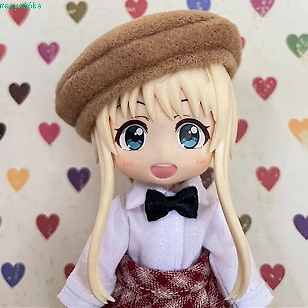 MAOYE 1/12 BJD ตุ๊กตา Beret หมวก, แต่งตัว Miniature BJD ตุ๊กตาหมวกทําด้วยผ้าขนสัตว์, คอสเพลย์เสื้อผ้