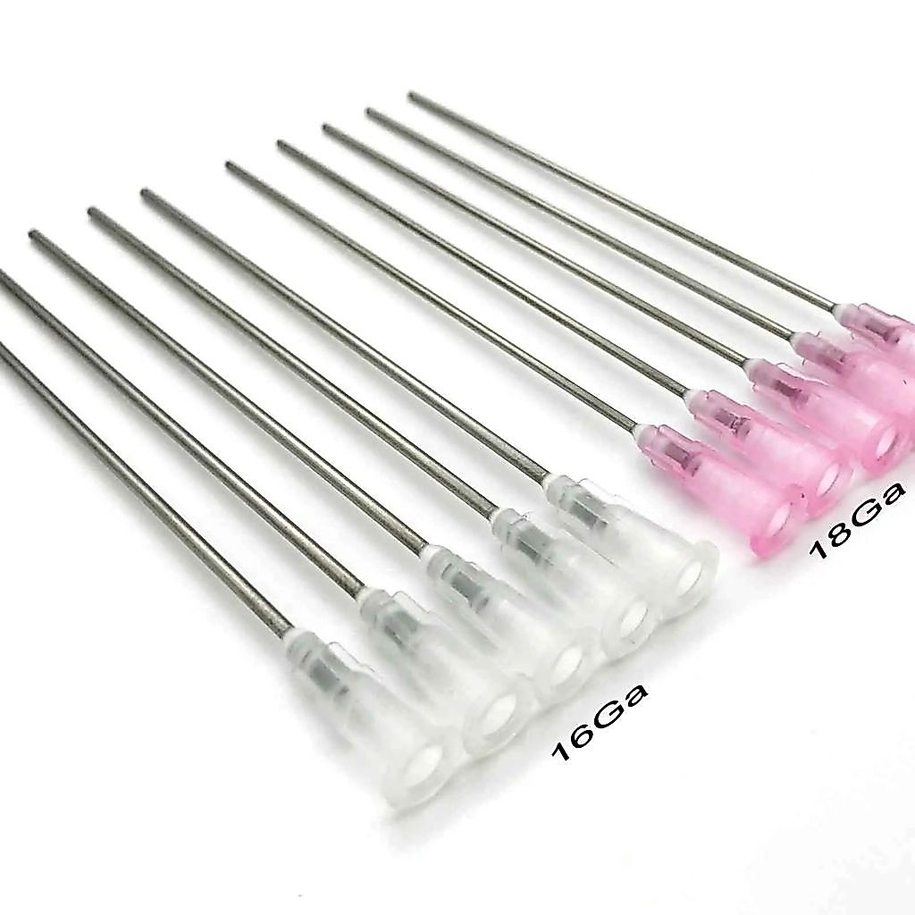 5/10/25pcs Tip 16Ga 18Ga ยาวพิเศษความยาวทั้งหมด 100 มม.Blunt Tip Flat Head Paste เข็มฉีดยากาวกาว Liquid Dispensing เข็ม